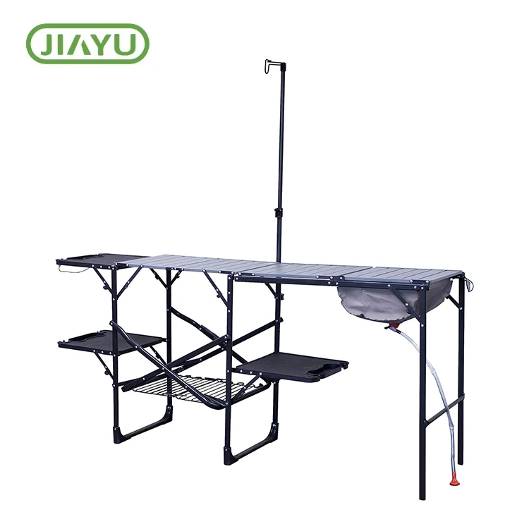 11 mesa de acampada de aluminio plegable portátil