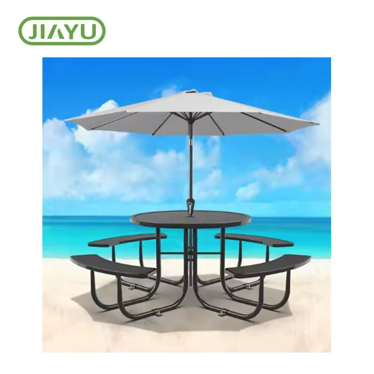 Mesa de picnic de malla de aceiro comercial