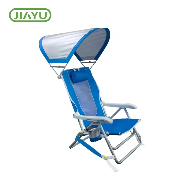 Cadeira de praia plegable con sombra de sol