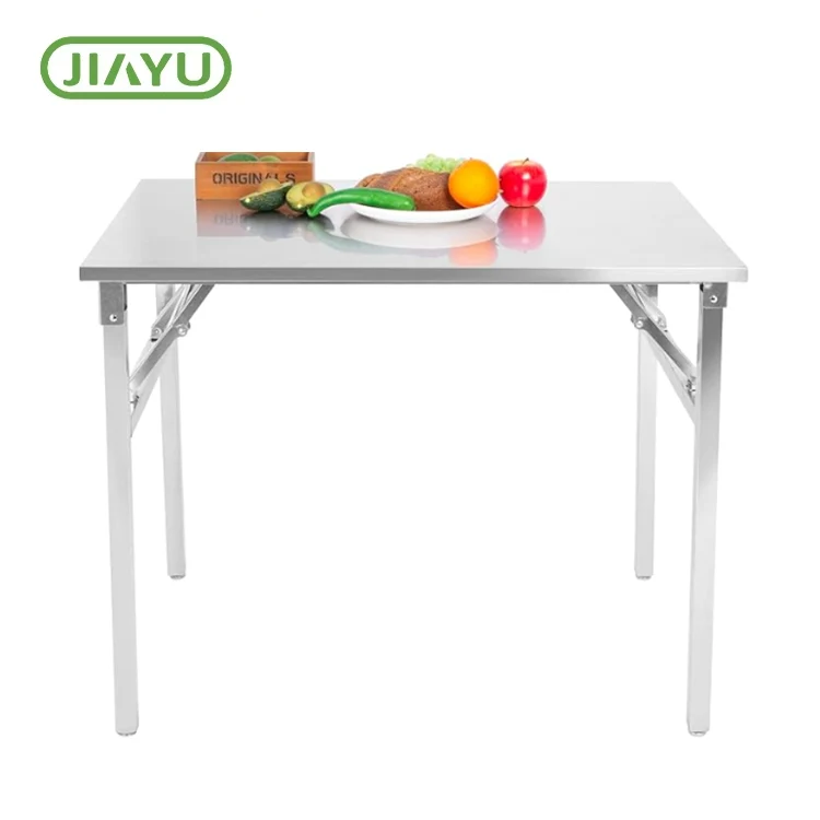 Mesa de acampada de aceiro inoxidable plegable portátil